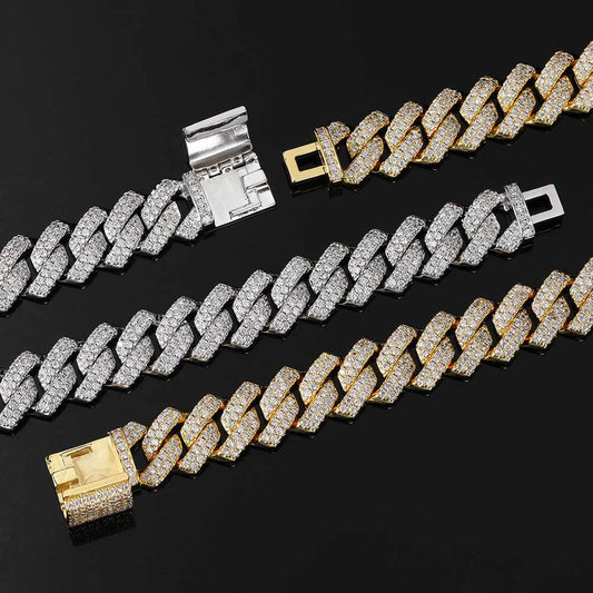 Cuban Chain Micro Set Zircon Bar Full Diamonds Men's Bracelet