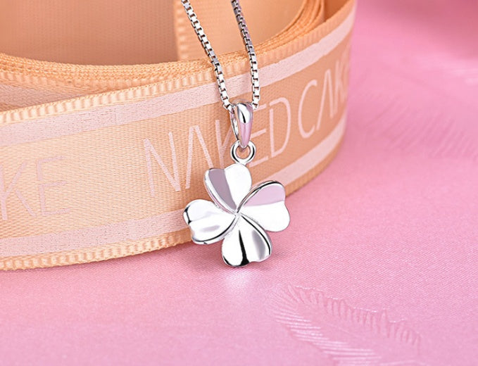 Up to 925 Sterling Silver Silver Bollywood exquisite Korean clover Pendant Necklace Jewelry Taobao selling female