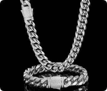 Hip Hop Spring Clasp Stainless Steel Cuban Chain Necklace Titanium Steel Jewelry