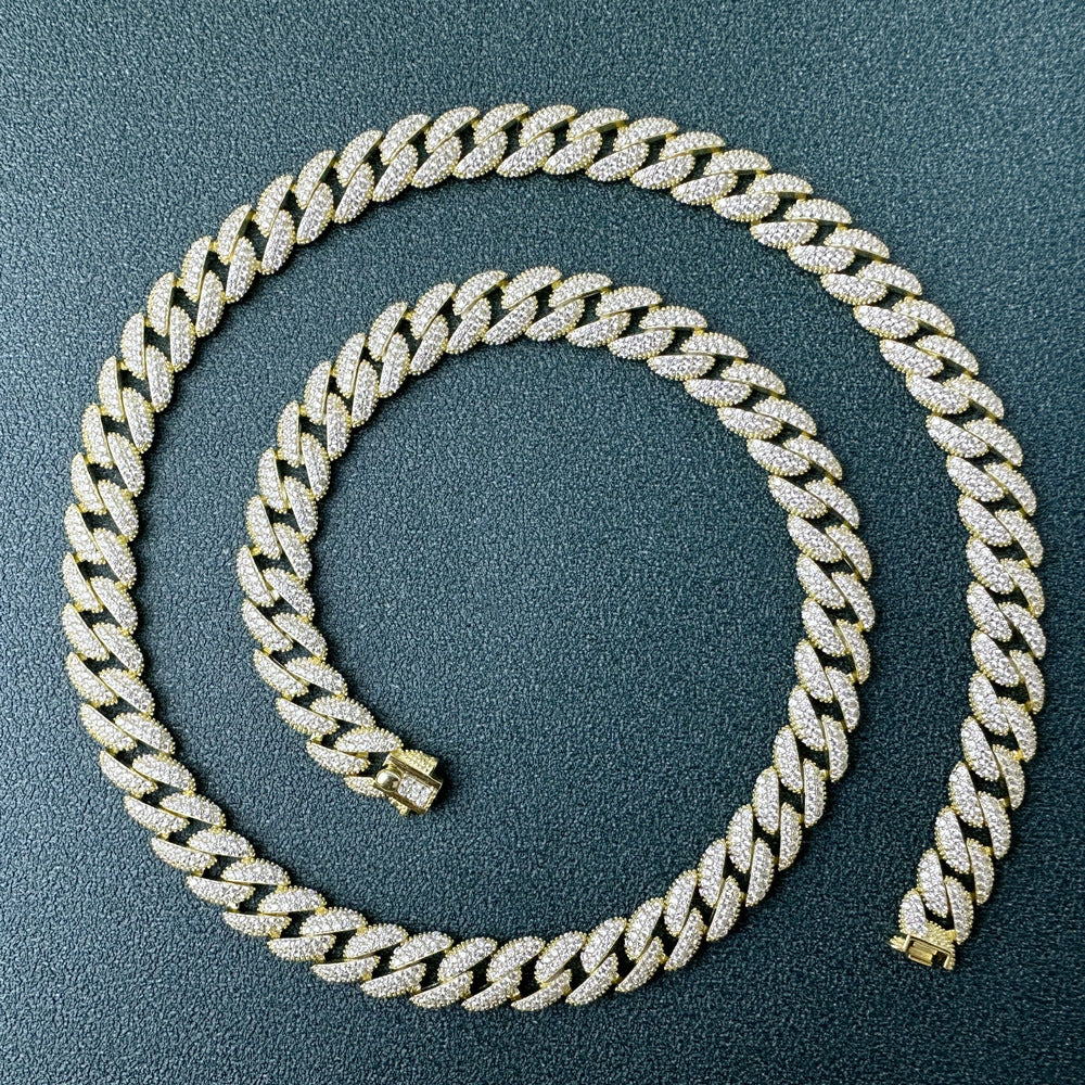 European And American Full Diamond Cuban Link Chain