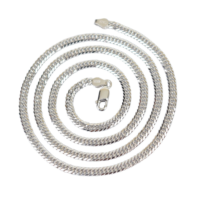 Hip Hop Cuban Chain Men's Domineering Korean Style Silver Necklace