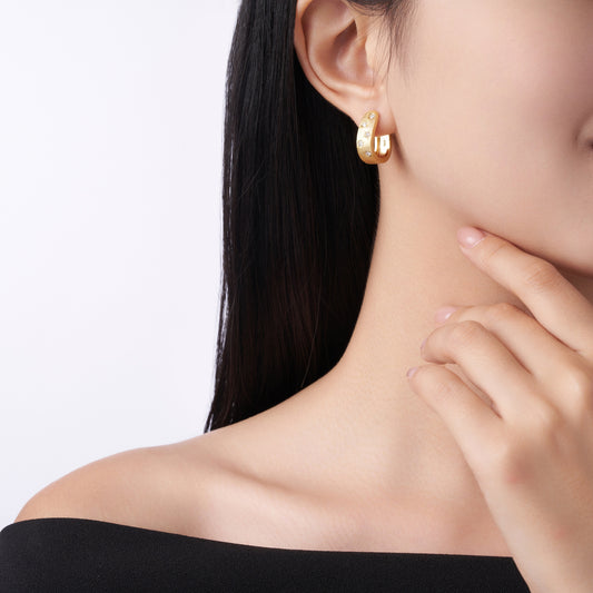 Star Track - Premium Moissanite Luxury Fashion Light Luxury Jewelry Silver Stud Earrings S925 Silver Electroplated Gold