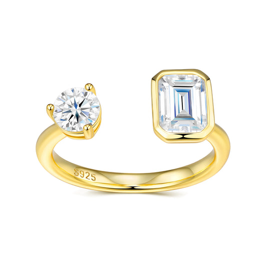 Engraved With Top-quality Moissanite, This Luxurious And Fashionable Minimalist Jewelry Set Features Silver Pieces Electroplated With Gold.