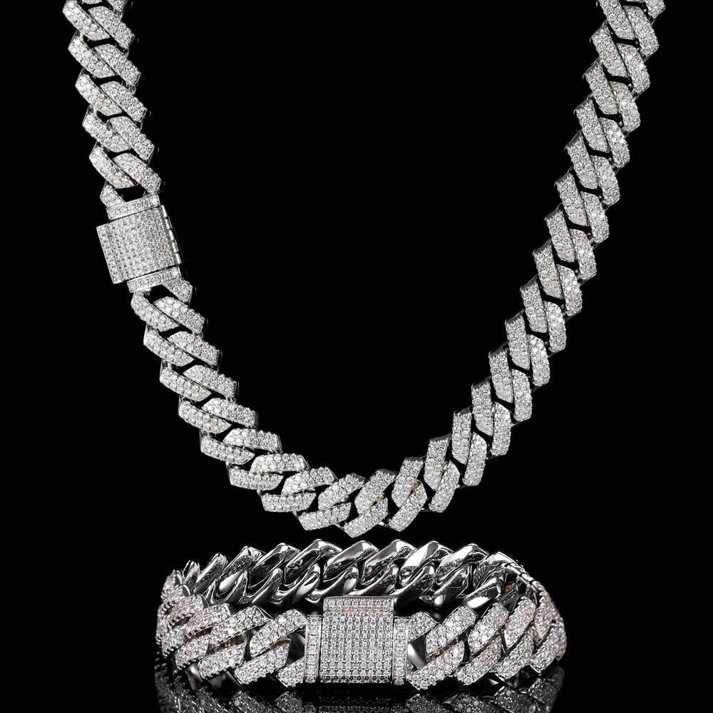 Cuban Chain Micro Set Zircon Bar Full Diamonds Men's Bracelet
