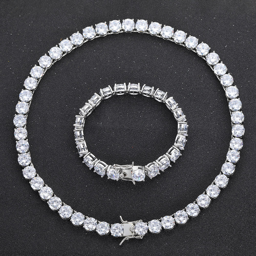Tennis Necklace 8mm Copper Microinset Zircon Single Row Cuban Chain Accessories