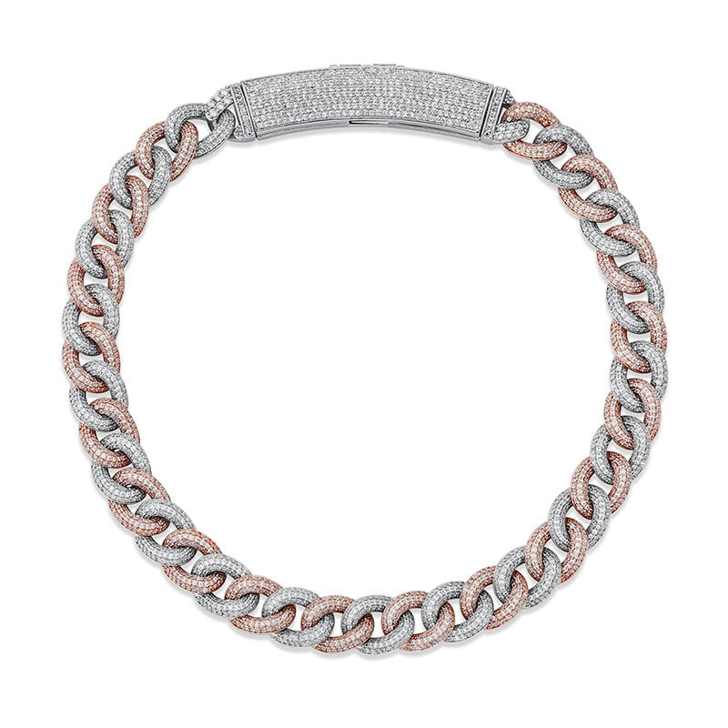 Big Box Jewelry Buckle Cuban Chain Full Zircon Hip Hop Men's Necklace