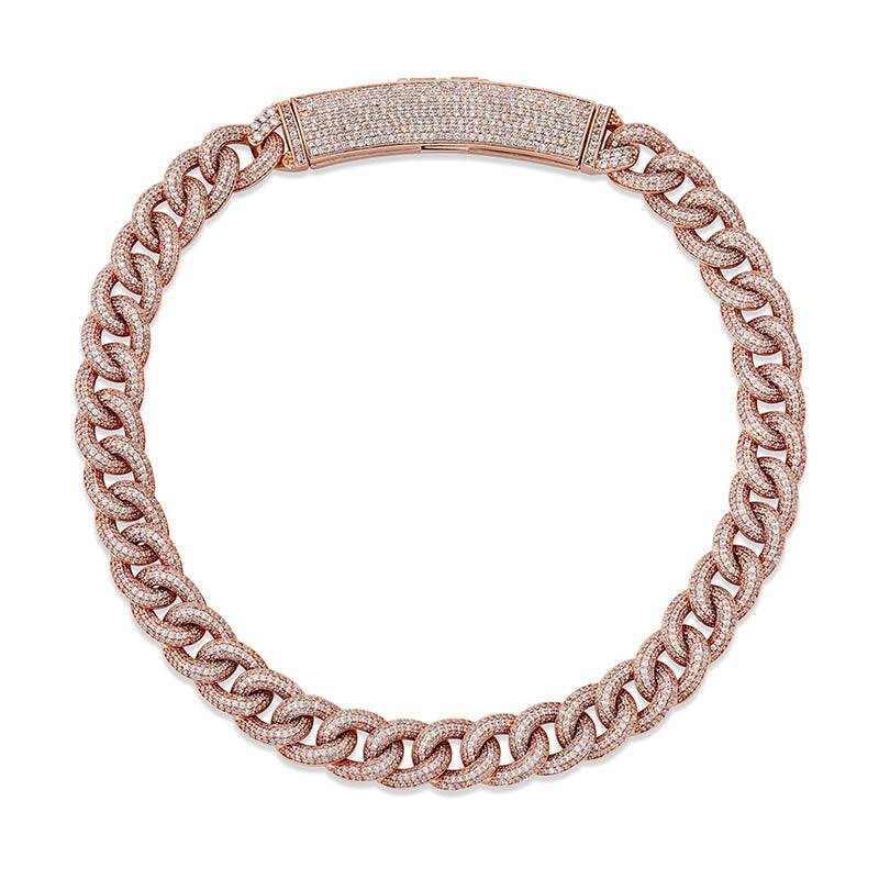 Big Box Jewelry Buckle Cuban Chain Full Zircon Hip Hop Men's Necklace