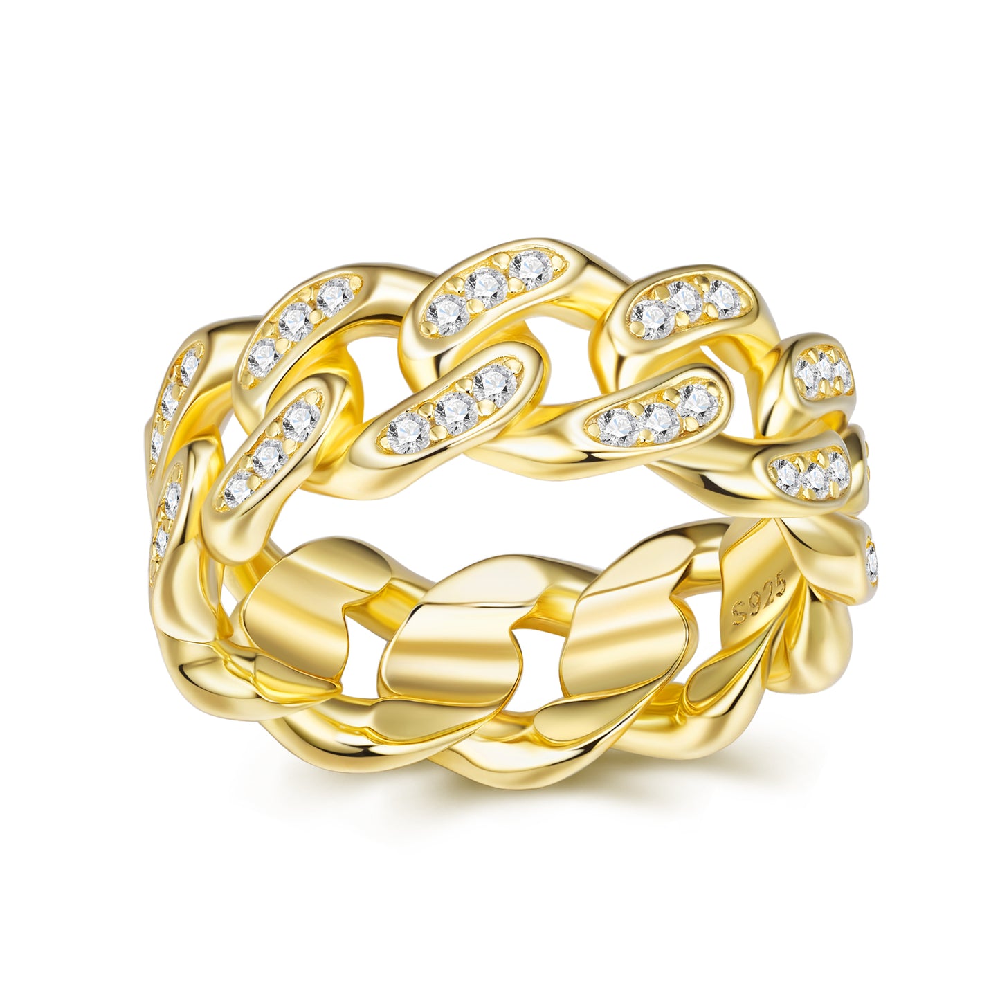 Engraved With Top-quality Moissanite, This Luxurious And Fashionable Minimalist Jewelry Set Features Silver Pieces Electroplated With Gold.