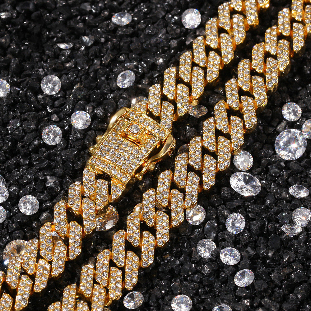 Bar Cuban Chain Men's Necklace Gold Plated
