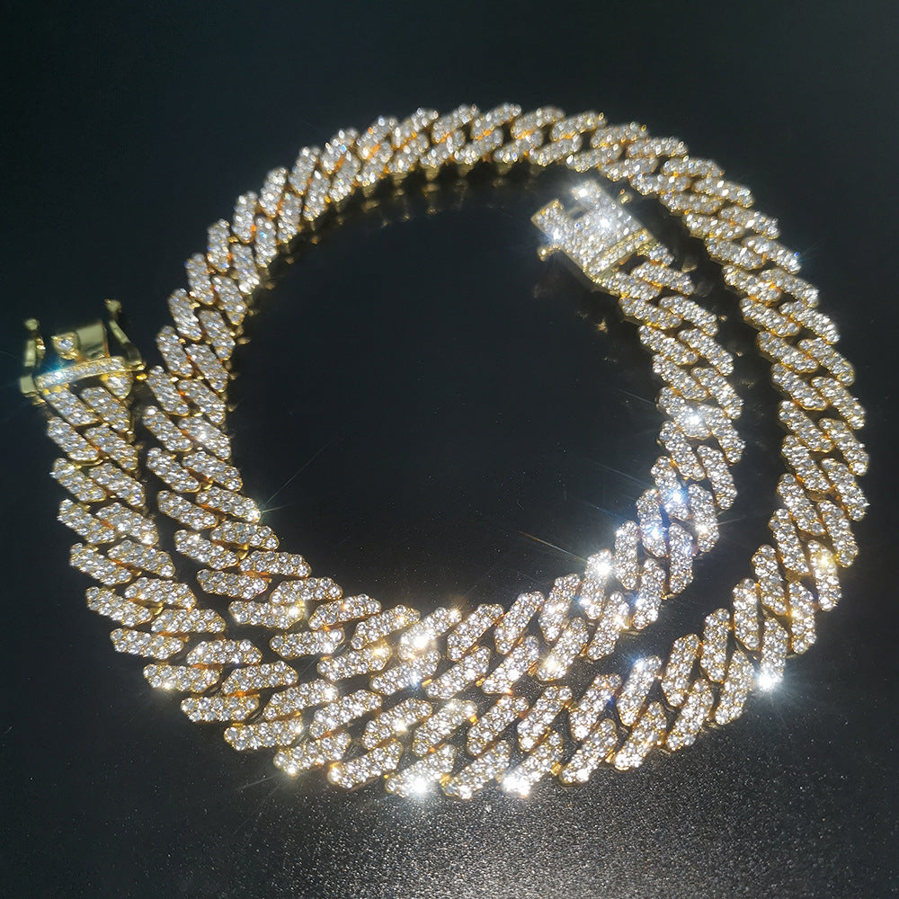 Bar Cuban Chain Men's Necklace Gold Plated