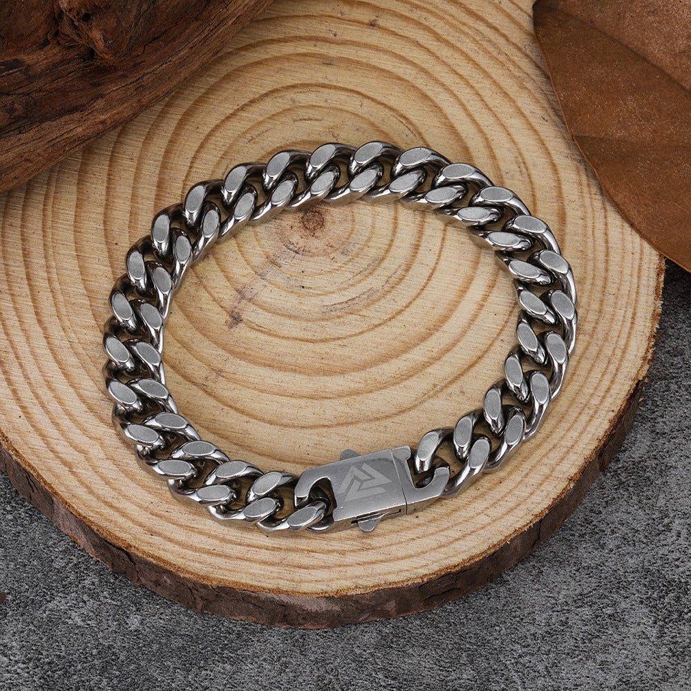 Stainless Steel Cuban Link Chain Vintage Encrypted On Four Sides