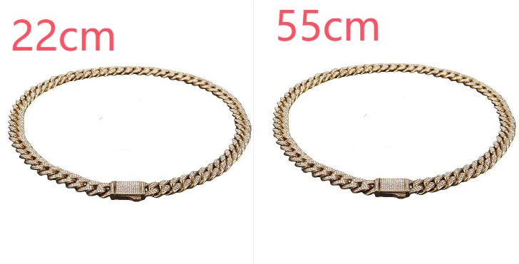Stainless Steel Titanium Steel Cuban Chain Necklace Bracelet