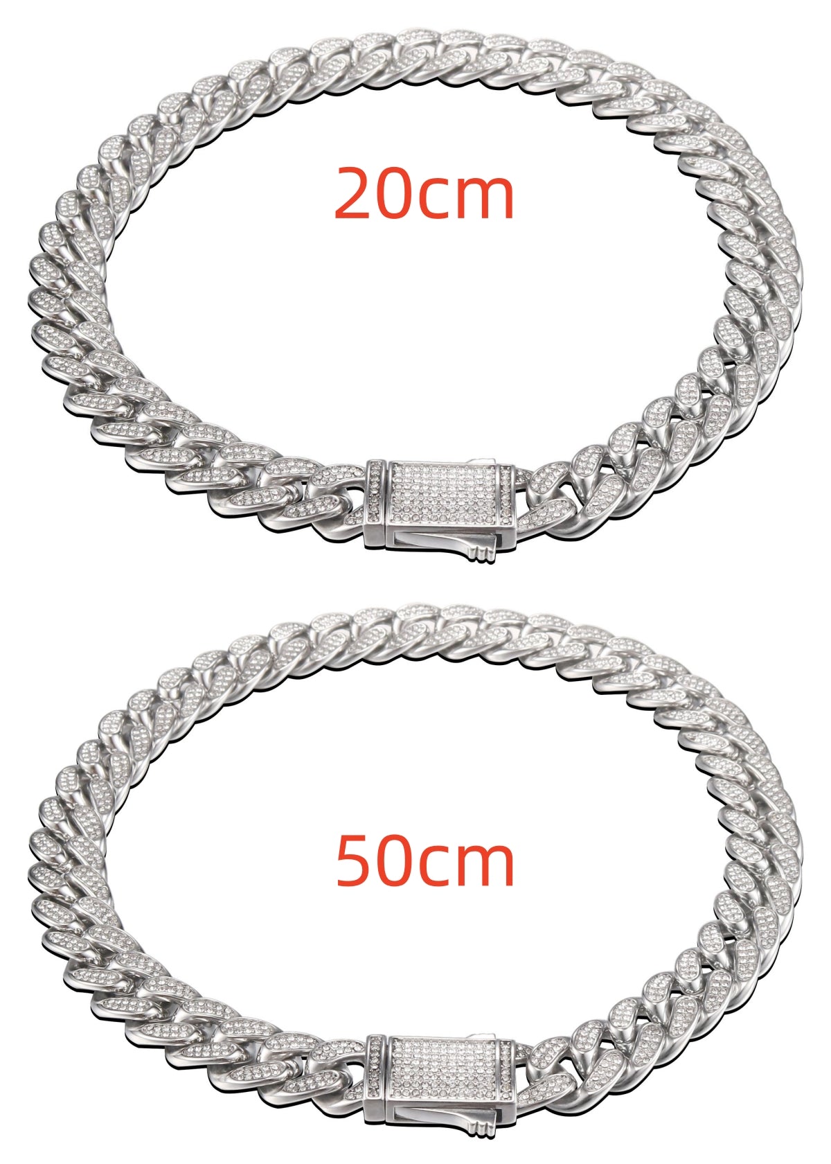 Stainless Steel Titanium Steel Cuban Chain Necklace Bracelet