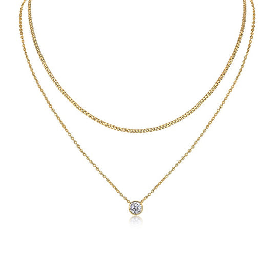1-carat Luxury Fashion Minimalist Trend Jewelry Silver Pendant Necklace With Top-quality Moissanite, S925 Silver Electroplated With Gold