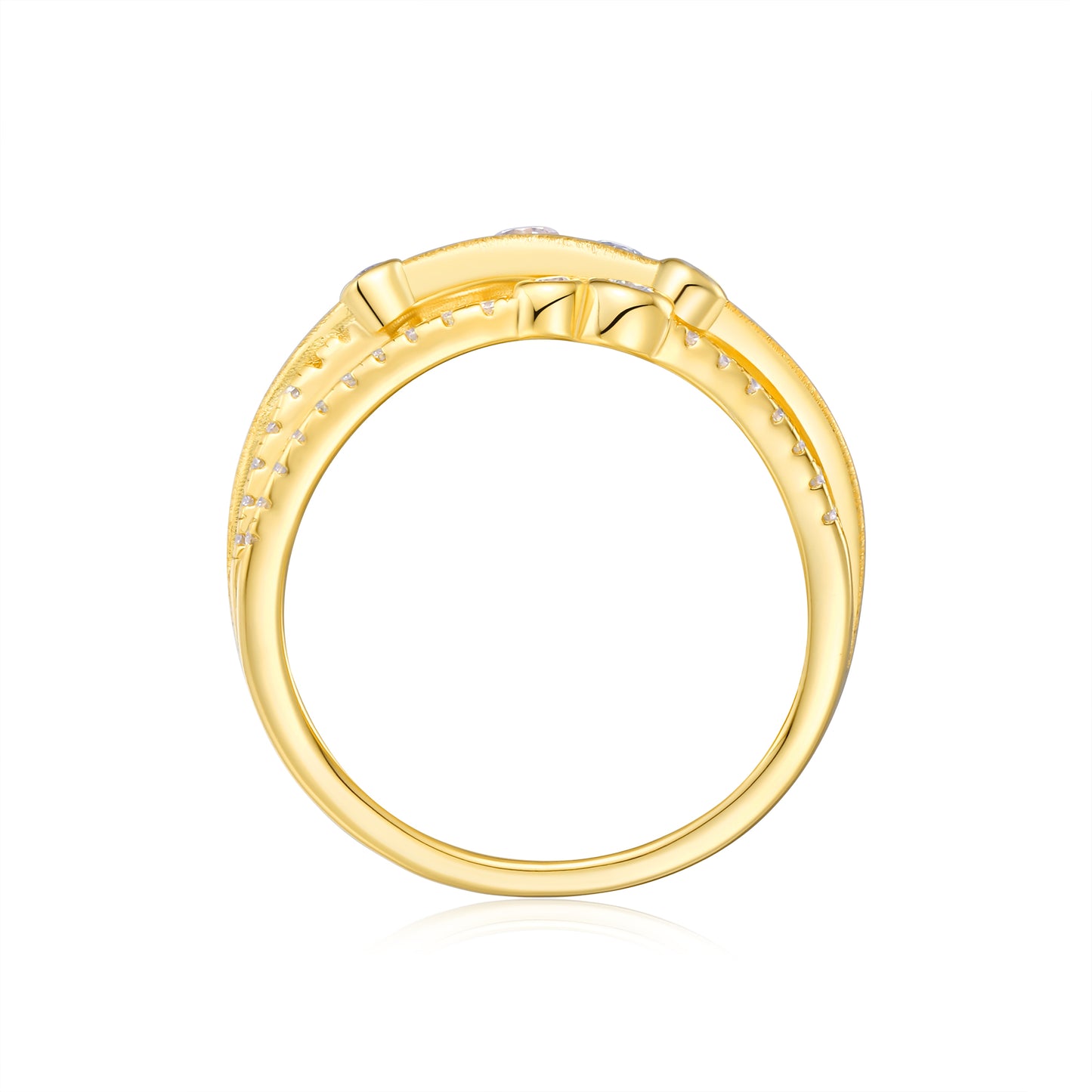 Engraved With Top-quality Moissanite, This Luxurious And Fashionable Minimalist Jewelry Set Features Silver Pieces Electroplated With Gold.