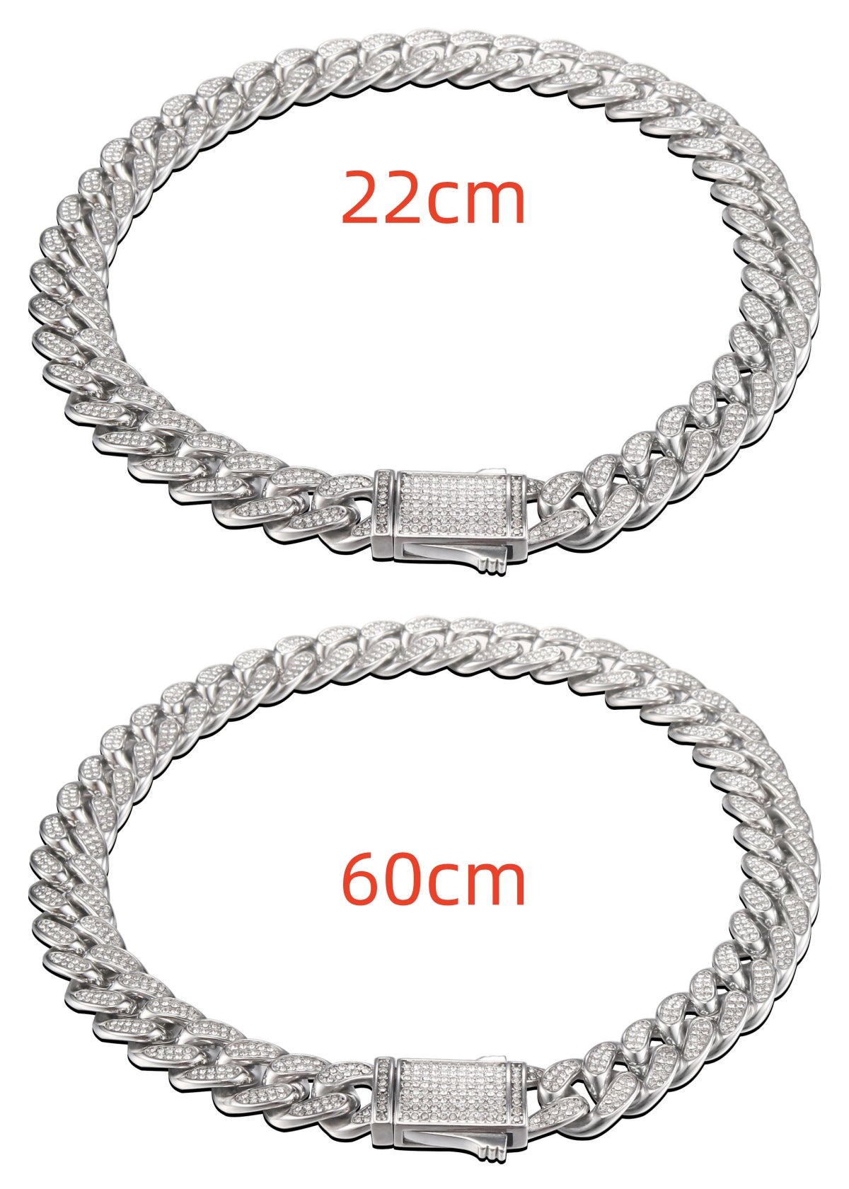 Stainless Steel Titanium Steel Cuban Chain Necklace Bracelet