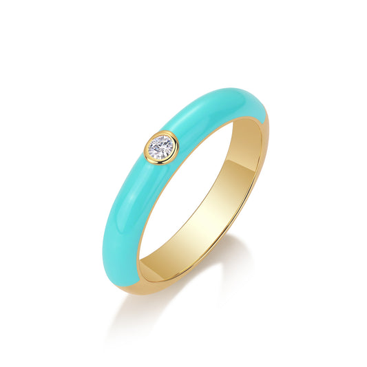 Blue Fairy - Luxurious Fashionable Luxury Trend Jewelry Silver Ring Set With Top Quality Morganite, S925 Silver Electroplated With Gold For Ladies