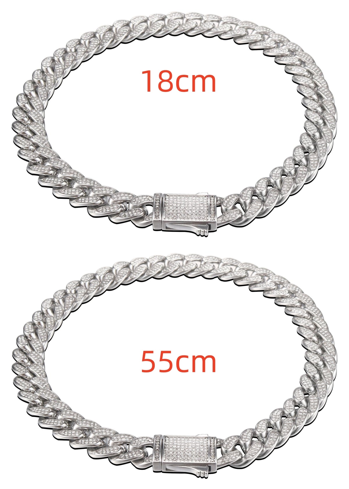 Stainless Steel Titanium Steel Cuban Chain Necklace Bracelet