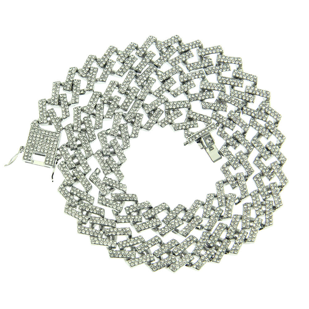 Full Diamond Diamond Men's And Women's Cuban Chain Necklace Accessories