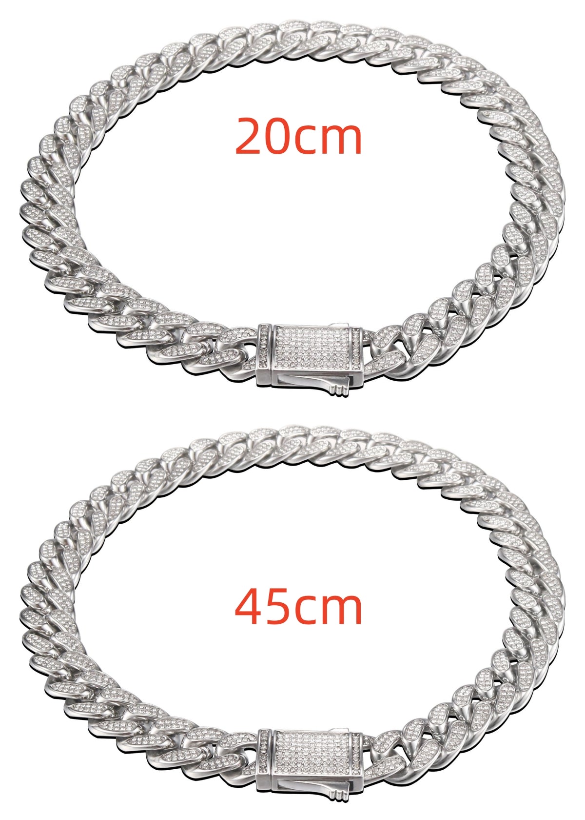 Stainless Steel Titanium Steel Cuban Chain Necklace Bracelet