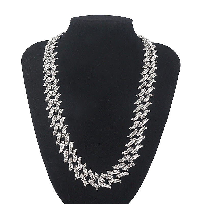 Men's Full Diamond Flame Thorn Cuban Chain