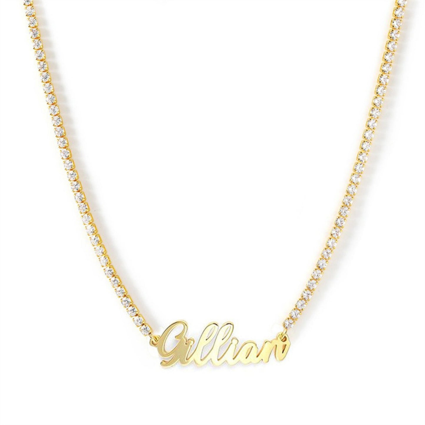 Diamond Studded Cuban Chain Name Necklace Personality