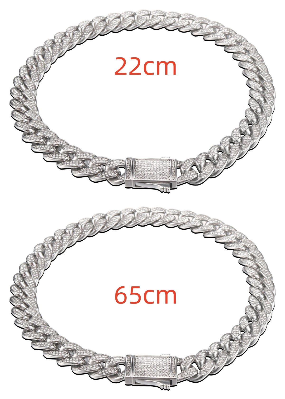 Stainless Steel Titanium Steel Cuban Chain Necklace Bracelet