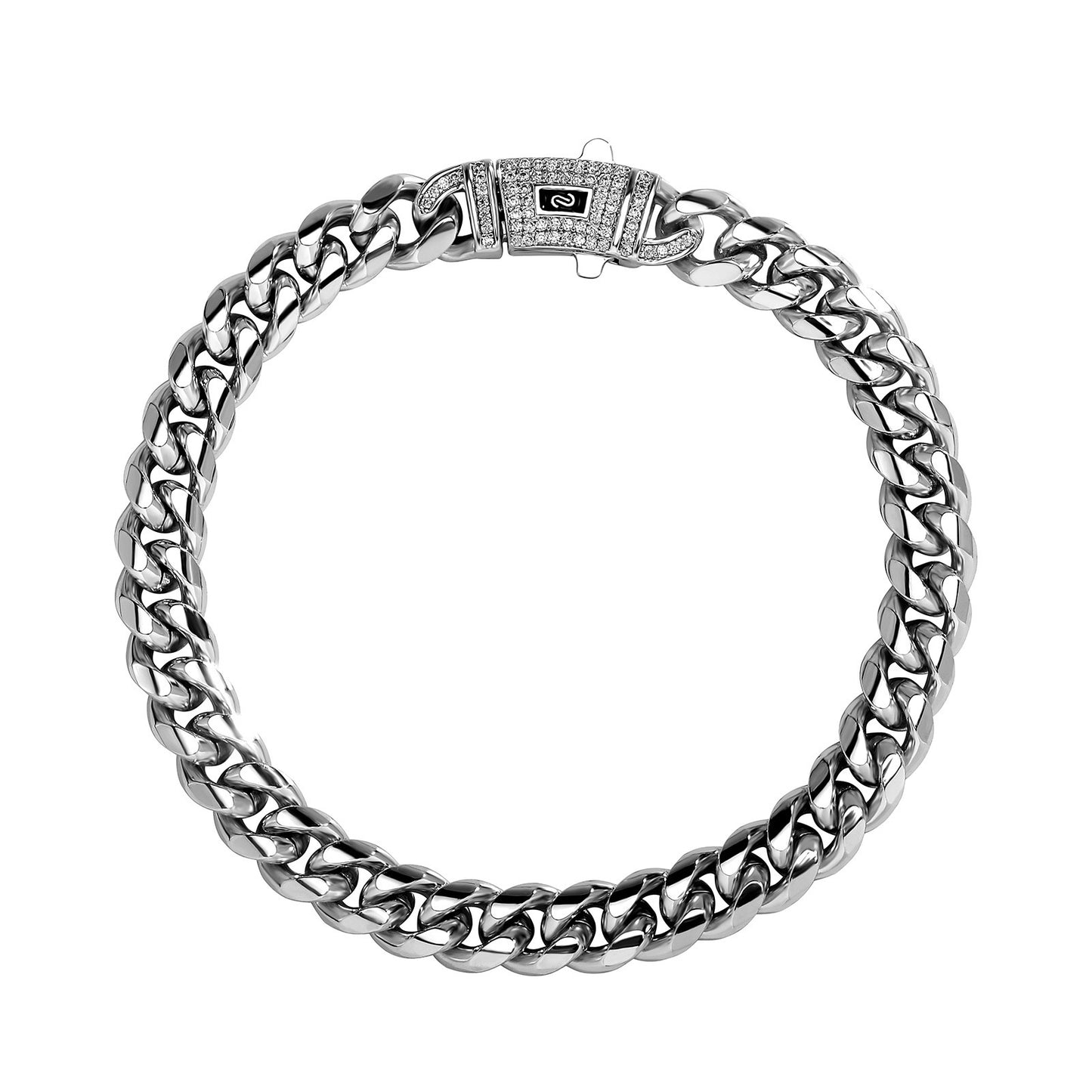 Stainless Steel Cuban Chain, Titanium Steel, Unisex, Six-sided Polished Hip-hop Style