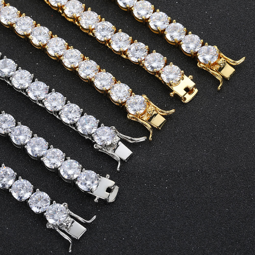 Tennis Necklace 8mm Copper Microinset Zircon Single Row Cuban Chain Accessories