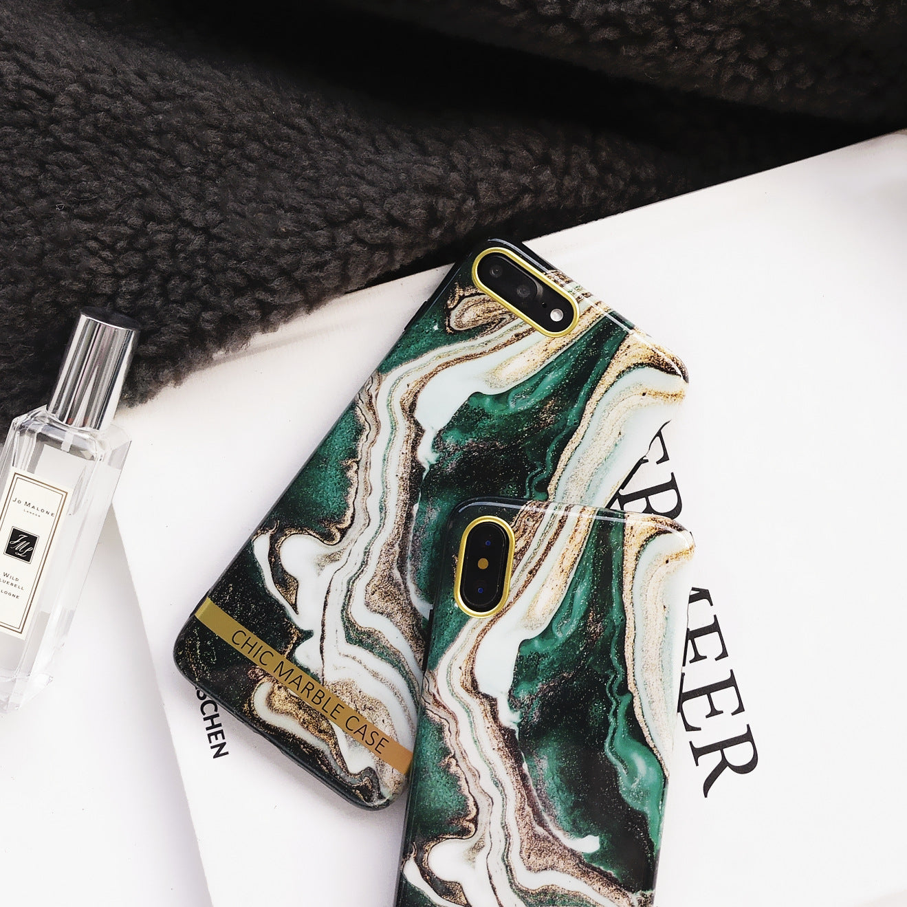 Ink Green Marbled Mobile Phone Case For 78plus Glossy 6s Soft