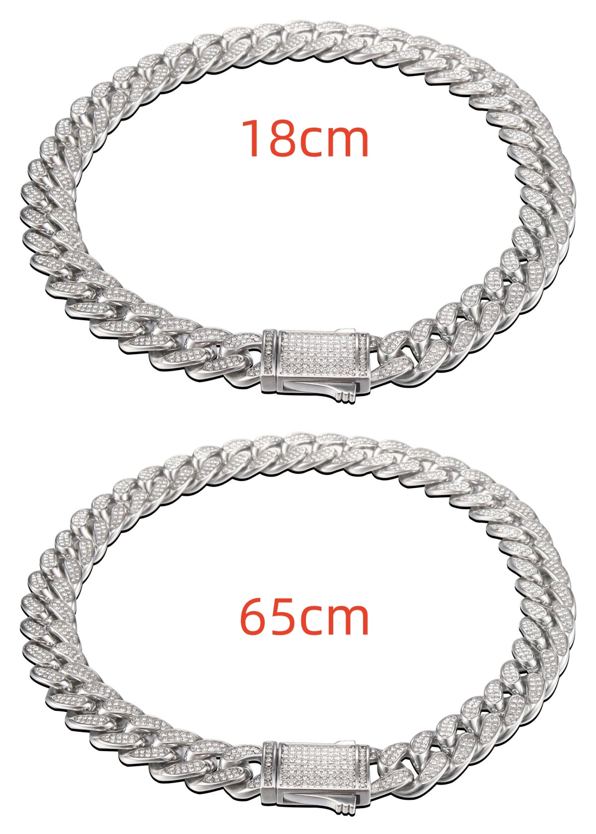 Stainless Steel Titanium Steel Cuban Chain Necklace Bracelet