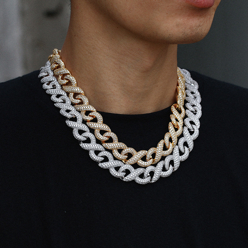 N's Hip-Hop Fashion Full-Covered Cubic Zirconia Cuban Chain