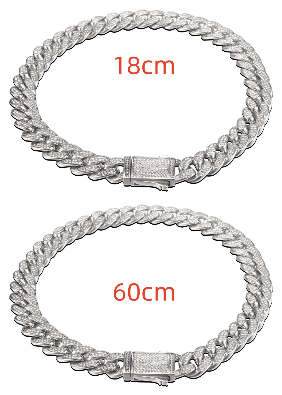 Stainless Steel Titanium Steel Cuban Chain Necklace Bracelet