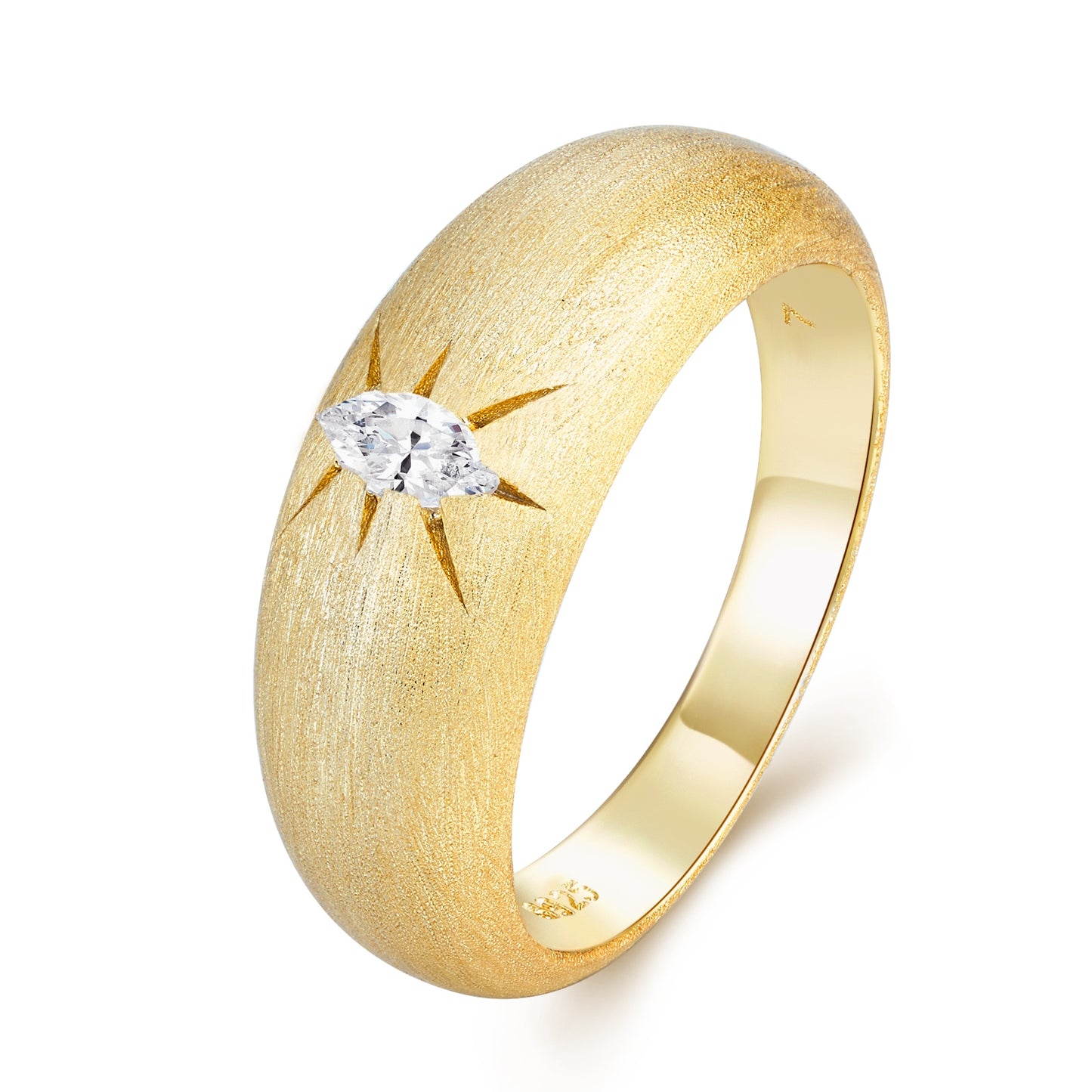 Eight-Finger Radiance - Engraved With Top Quality Morganite Luxury Fashion Minimalist Trendy Jewelry Silver Ring S925 Silver Electroplated With Gold