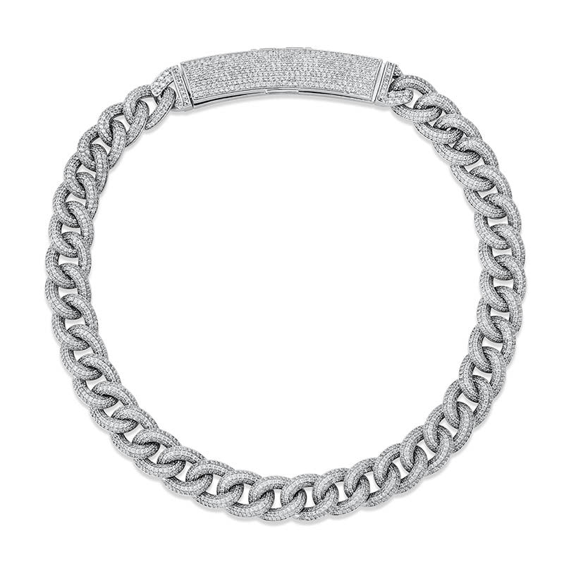 Big Box Jewelry Buckle Cuban Chain Full Zircon Hip Hop Men's Necklace