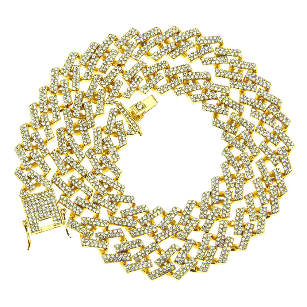 Full Diamond Diamond Men's And Women's Cuban Chain Necklace Accessories