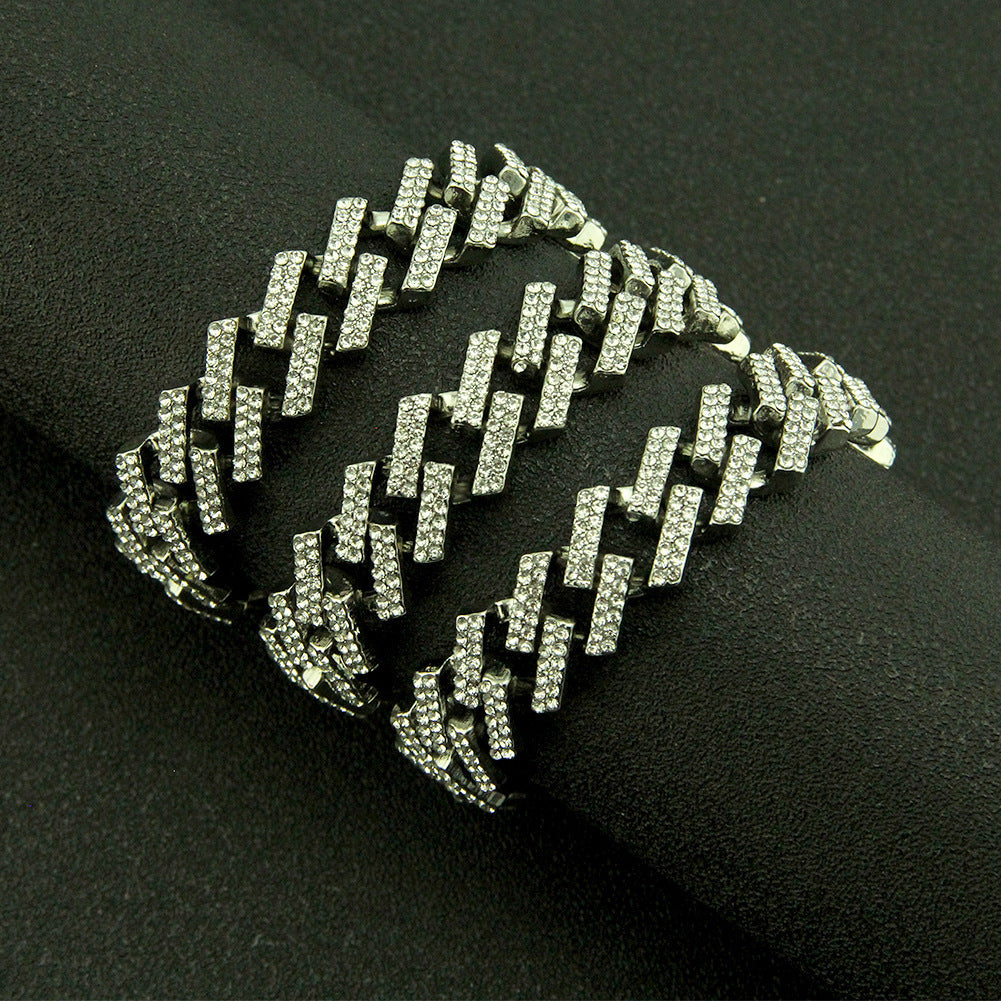 Full Diamond Diamond Men's And Women's Cuban Chain Necklace Accessories