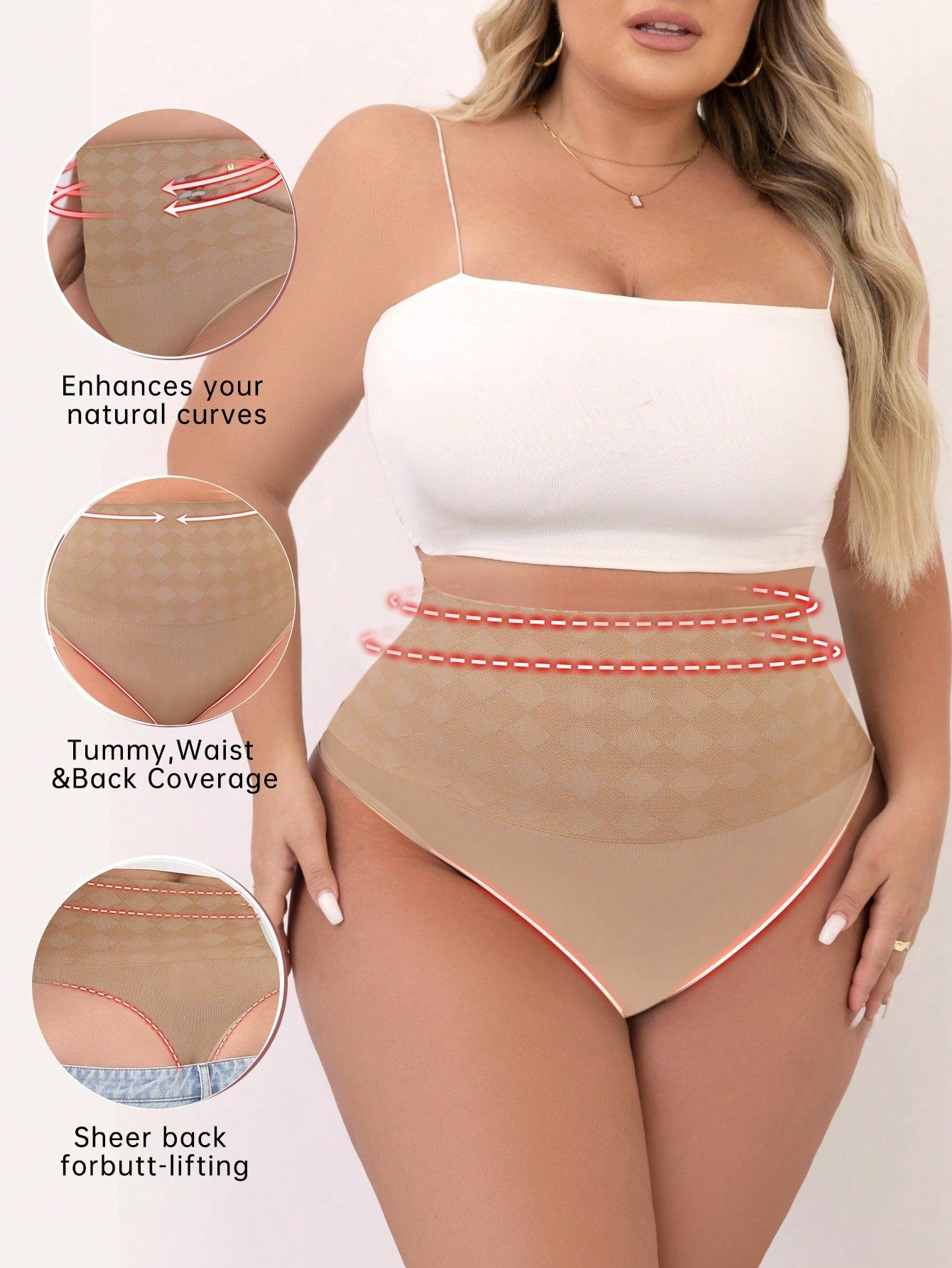 Women's Firm Control High-Waisted Shapewear - Butt Lifter & Thigh Slimmer Briefs