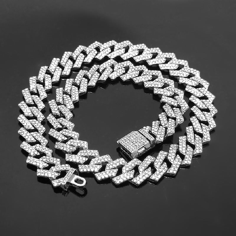 Cuban Chain Quadrilateral Bar Prism Men's Necklace