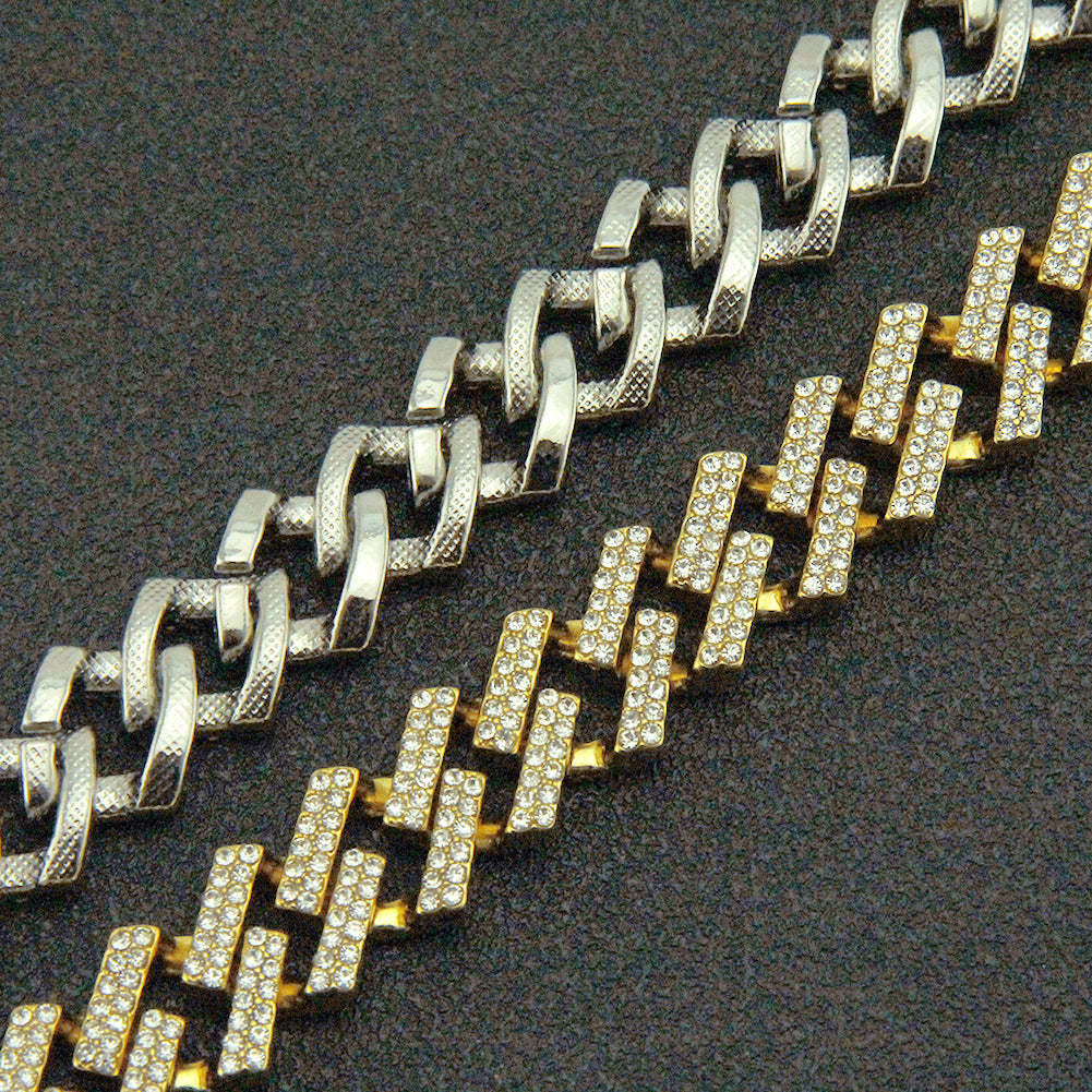 Full Diamond Diamond Men's And Women's Cuban Chain Necklace Accessories