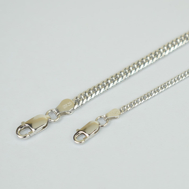 Hip Hop Cuban Chain Men's Domineering Korean Style Silver Necklace