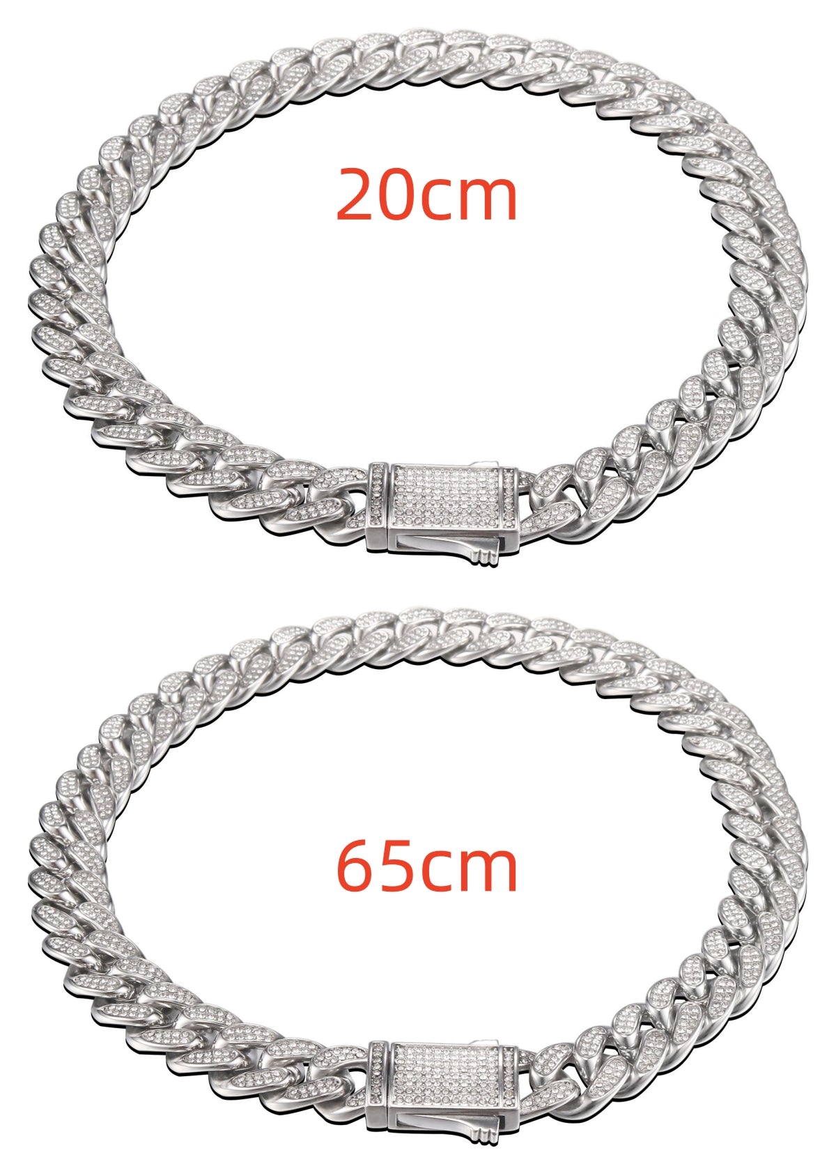 Stainless Steel Titanium Steel Cuban Chain Necklace Bracelet