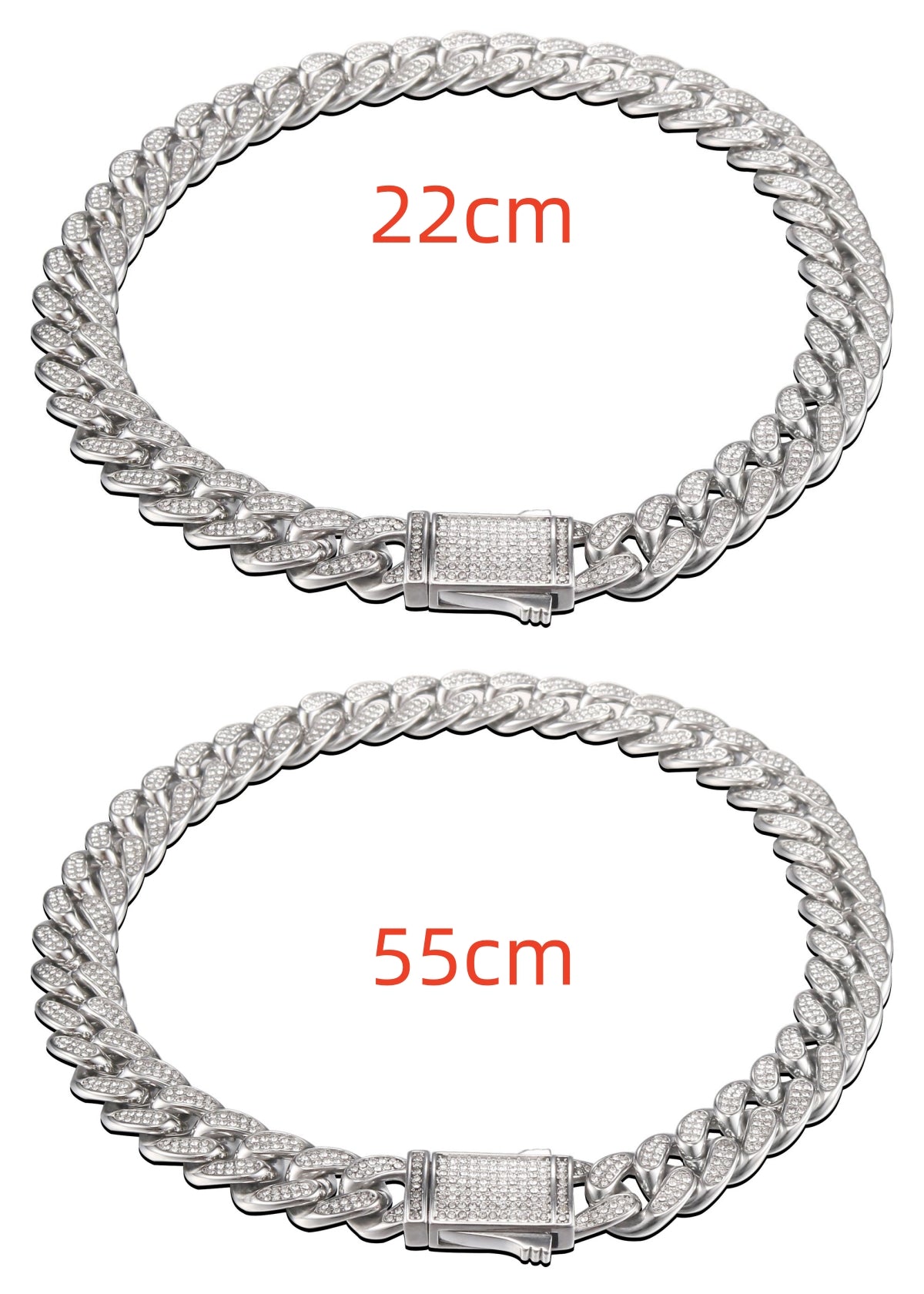 Stainless Steel Titanium Steel Cuban Chain Necklace Bracelet