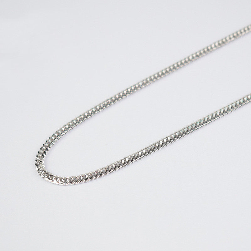 Hip Hop Cuban Chain Men's Domineering Korean Style Silver Necklace