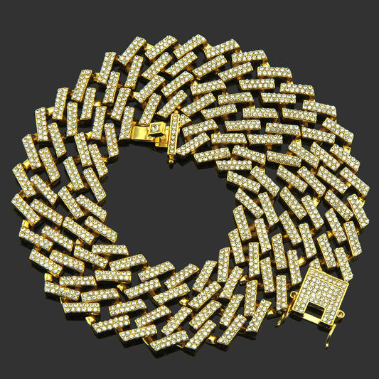 Full Diamond Diamond Men's And Women's Cuban Chain Necklace Accessories