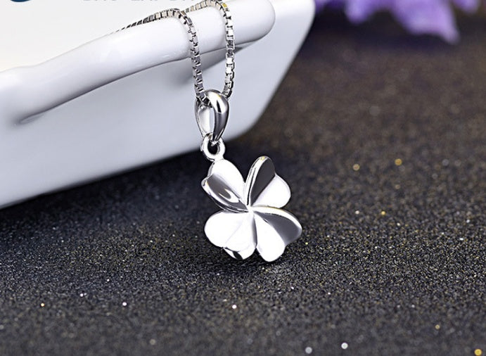 Up to 925 Sterling Silver Silver Bollywood exquisite Korean clover Pendant Necklace Jewelry Taobao selling female