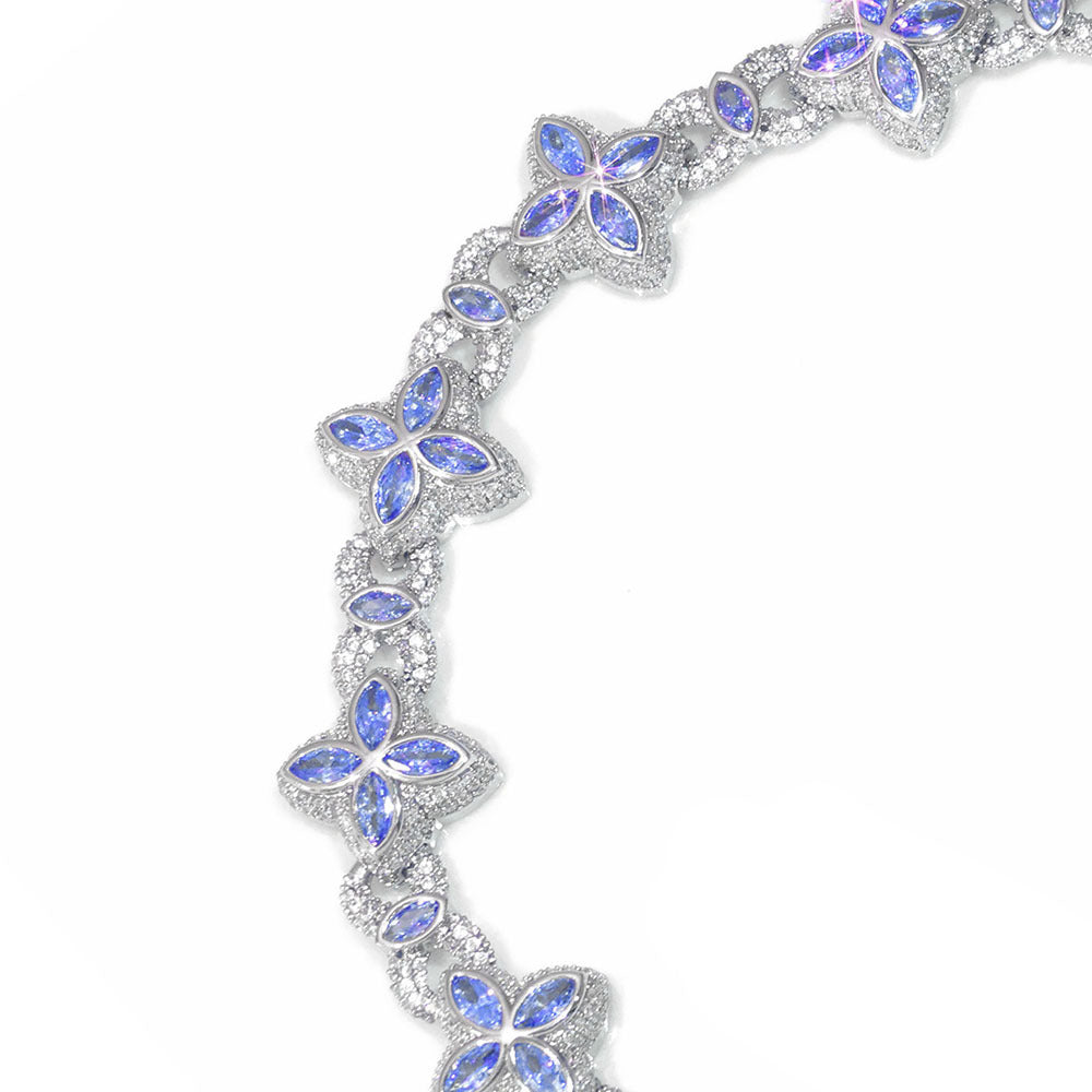 Hip Hop Eyes Four-Leaf Clover Cuban Chain Men's Bracelet