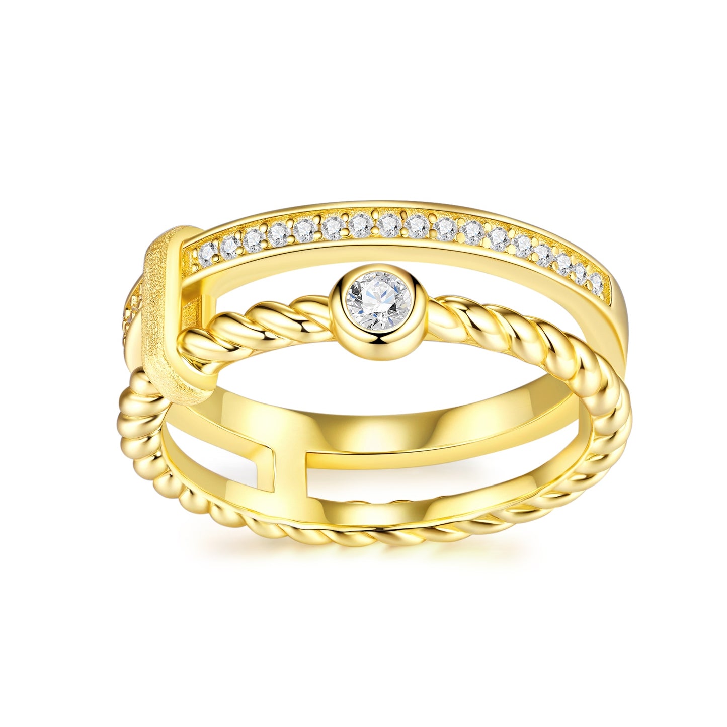 Engraved With Top-quality Moissanite, This Luxurious And Fashionable Minimalist Jewelry Set Features Silver Pieces Electroplated With Gold.