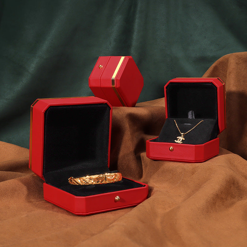 Octagon PU Leather Jewelry Packaging Box