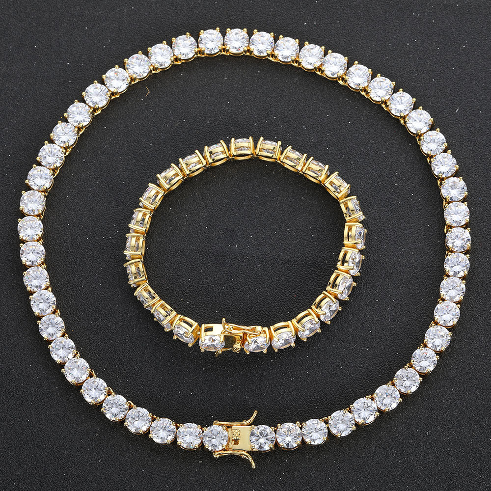 Tennis Necklace 8mm Copper Microinset Zircon Single Row Cuban Chain Accessories